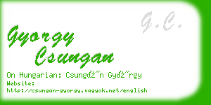 gyorgy csungan business card